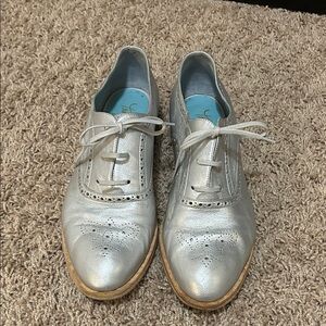 Thierry Rabotin Silver Women's Oxford Shoes
